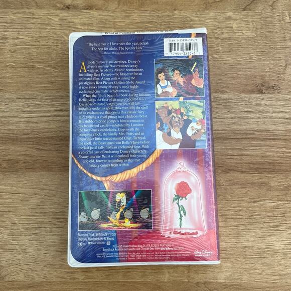 Disney Beauty and the Beast VHS 1992 Black Diamond Classic New Sealed - Picture 3 of 3